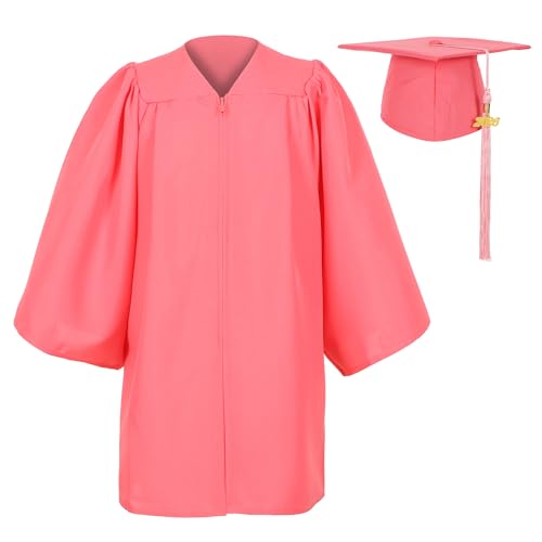 Image of Matte Kindergarten Preschool Graduation Gown and Cap Set with Year Tassel for Kids