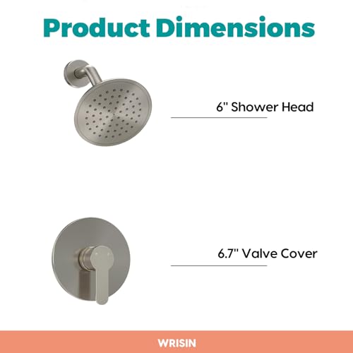 Wrisin GDFJ8018 Shower Faucet Set Brushed Nickel thumb #4