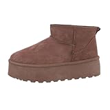  Ital Design Damenschuhe Stiefeletten Plateaustiefeletten, LX23-001-, Textil, Braun, Gr. 40