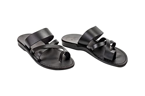 Men's Biblical Jesus Sandals Natural Genuine Camel Leather Toe Loop Handmade From Jerusalem Flip Flops Brown Black Holy Land2