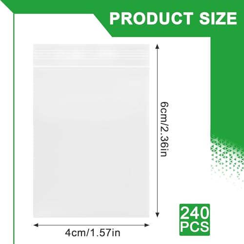 Nasxkji 240 Stück Zip Beutel 4x6 cm Druckverschlussbeutel Klein Transparent Kleine Plastiktüten Plastikbeutel Verschließbar für Ringe Schmuck Süßigkeiten Schrauben Toilettenartikel Büroklammern