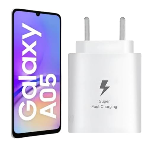 Image of Original 25W USB-C Super Fast Compatible with Samsung Galaxy S21 /S22 /S23, Note20, A Series ‚Ai Fast Charging Wall with USB Type-C Cable (White)