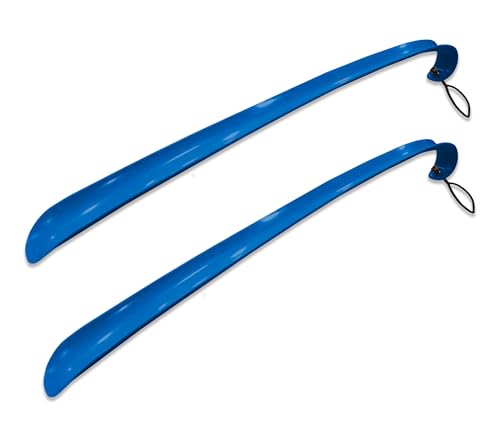 Rehabilitation Advantage 2-Pack Long Plastic Shoehorns, Blue, 17 Inch