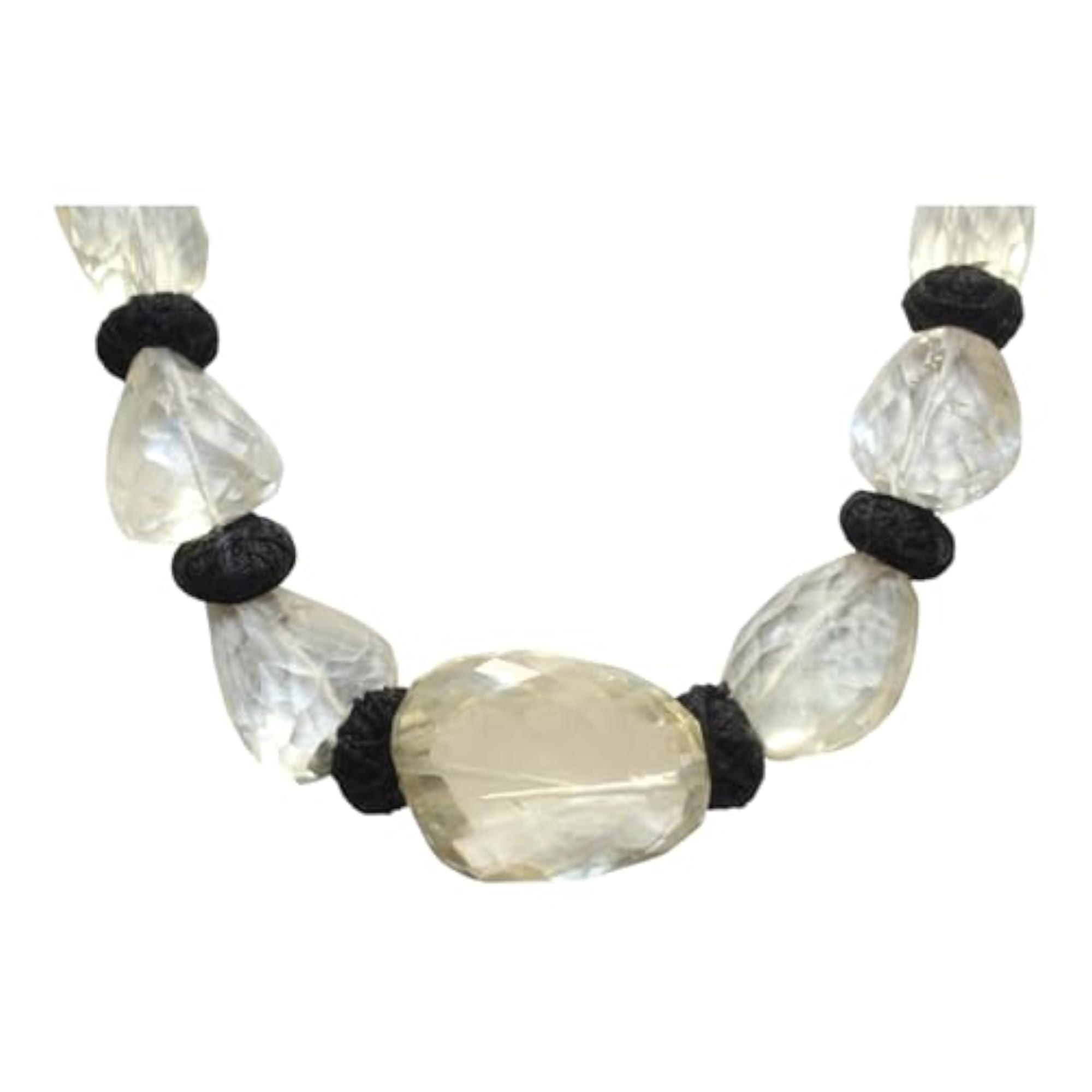 Natural Golden Topaz Gemstone Bead Necklace, Adjustable