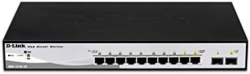 D-Link Fast Ethernet Switch, 8 10 Port Gigabit Web Smart Managed Layer 2 Features with 2 Gigabit SFP Ports (DGS-1210-10), Black/Grey