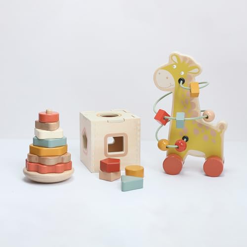 Jeux d'éveil en bois bébé pour des matins calmes dans la chambre