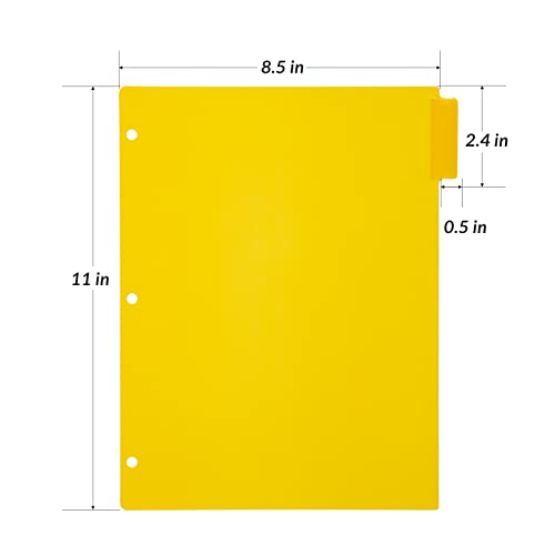 Seashell SS100703 5-Tab Plastic Binder Dividers, Insertable Index Dividers For 3 Ring Binders, Letter Size, Durable, Assorted Colors, School Subject Binder Organizers, Pack Of 6 Sets thumb #5