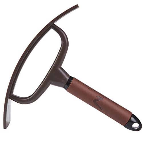 HORZE Maddox Leather Handle Sweat Scraper - Dark Brown - One Size