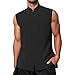 Kung Fu Vest for Men Sleeveless Chinese Waistcoat Jacket Tang Suit Martial Arts Uniform Breathable Wedding Party Wear Black