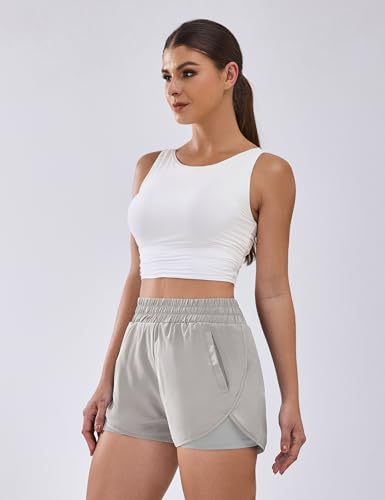 Image of BMJL Women's Running Shorts Summer Athletic High Waisted Drawstring Causal Workout Sport Shorts with Pockets