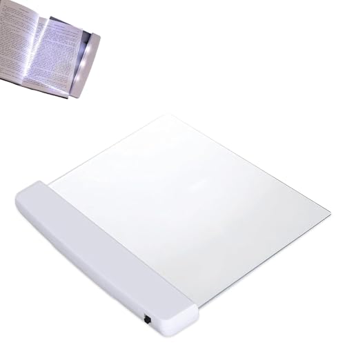 Lampada da Lettura Multifunzionale a LED con Pannello Piatto per Visione Notturna, Lampada da Libro LED Piatta Sostenibile, Pannello di Illuminazione per Pagine di Libro LED Trasparente 17 * 14,5 cm