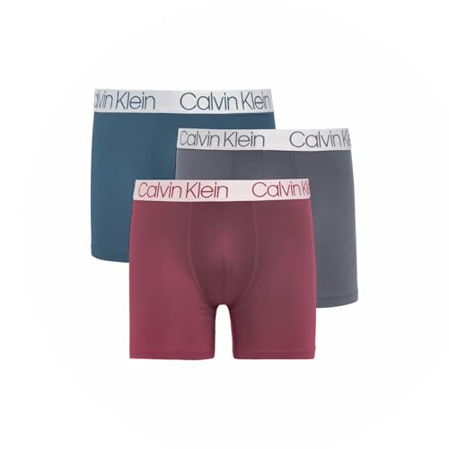 Calvin Klein Calzoncillos tipo bóxer de microfibra para hombre, paquete de 3, B(np2739-660)/T, Large