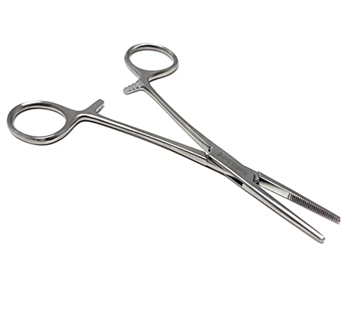 Precision Kelly Hemostat Forceps, Half Serrated, Premium Grade Stainless Steel (5.5