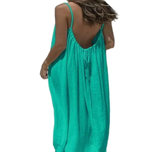Robe longue en U avec dos échancré plongeant et fines bretelles spaghetti DYRBF