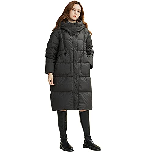 ANNA SHOP Doudoune Longue À Capuche Pour Femme Doudoune Longue Trench-Coat Ample Doudoune C,M Cover