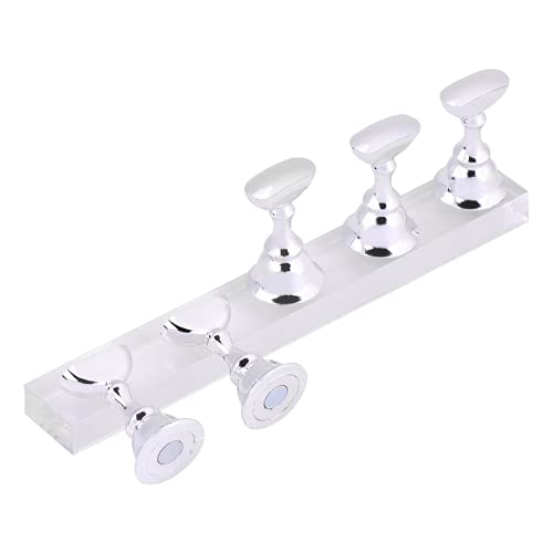 KTM Healthcare® Nail Art Display Stand, Acrylic Durable Silver Firm Nail Art Training Stand, Lightweight Practice Stand Display Nail Art for Professional Salon DIY at Home