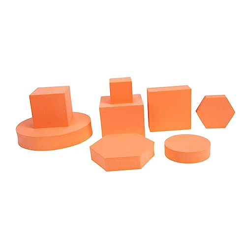 Cubos de espuma para fotografía que evitan reflejos fondo geométrico naranja ifundom