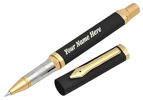 Image of Roshfort Luxury Pen - Customized Personalized Pens with Company Name Logo - Elegant Writing Instrument for Corporate Gifts. WhatsApp +91 9631056748 (Classic Gold Black)