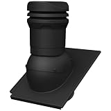 Parotec Camino di Aerazione DN 125 mm – altezza 325 mm – ventilatore passivo per tegole BMI Wierer TEVIVA – aerazione del tetto | mattone di ventilazione – RAL 9005 Nero