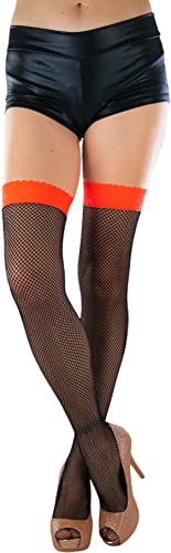 Image of ToBeInStyle Women's Fine Classic Fishnet Thigh High Stretch Nylon Novelty Stockings