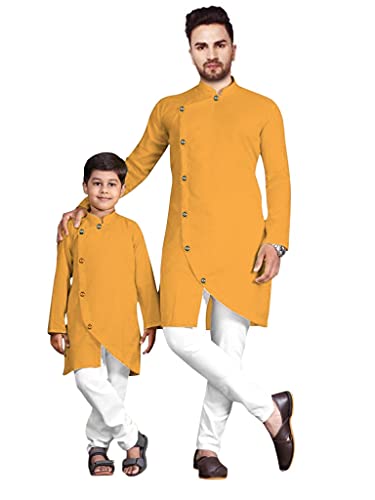 Image of Men's Cotton Blend Kurta Pyjama Set