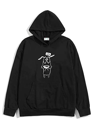 Unisex Black Hoodie with White Print: Oggy Cartoon/Printed Black Hoodie/Graphic Printed Hoodie/Hoodie for Men & Women/Warm Hoodie/Unisex Hoodie