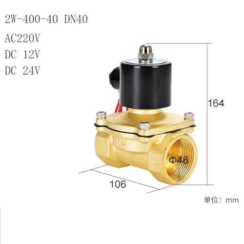 Électrovanne électrique DN40 2W-400-40 normalement fermée 12V pour circuit d'eau - 3