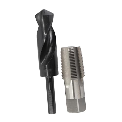 Drill America POU Series 1" NPT Tap and Drill Set, 1" Carbon Steel NPT Tap and 1-5/32" HSS Drill Bit w/ 1/2" Shank in Plastic Case