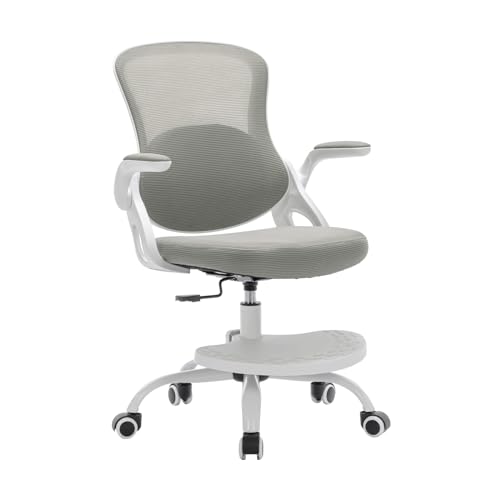 Image of Kids Desk Chair,Ergonomic Study Chair with Adjustable Height,Swivel Mesh Desk Chair with Wheels,Home Office Chair for Children in Home Bedroom Grey