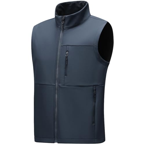 Image of PEGENO Men's Lightweight Softshell Golf Vests Fleece Lined Outdoor Windproof Sleeveless Jacket for Running Hiking Sports