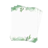 Loose Leaf Paper, Stationery Writing Paper, Greenery Letterhead Paper 8.5 x 11 Inches, 100 Sheets, E