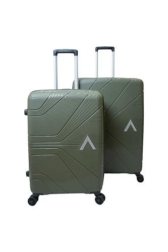 Image of VIP Polypropylene Aristocrat Hard Shell Luggage Set, 55 /66 /76 cm,Set of 3 Suitcases with 8 Spinner Wheels,Number Lock and 7 Years International Warranty (Ivory Green)