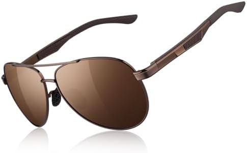 CGID GA61 Prima de aleación Al-Mg Pilot gafas de sol polarizadas UV400, bisagras de resorte duplicadas completas gafas de sol para Hombres Mujeres