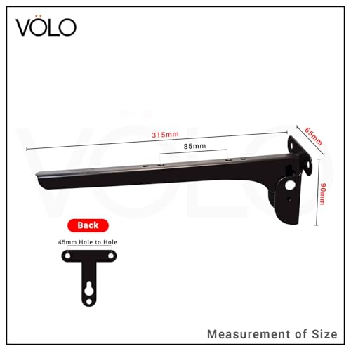 Image of Volo Heavy Duty 12-Inch Foldable Shelf Bracket - Folding Table Bracket with Fittings for Steel Tables, (Color: Cherry) (1 Set) (Large)