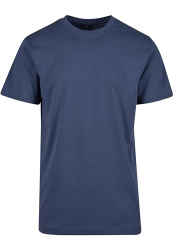 Build your Brand Camiseta Cuello Redondo, Color Azul Vintage, XL para Hombre