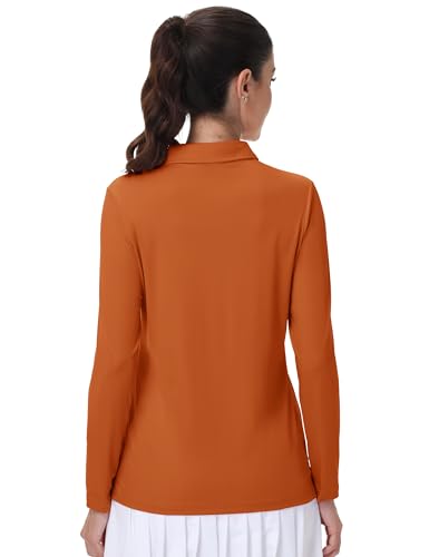 Image of MAGCOMSEN Women's Polo Shirts Long Sleeve Golf T Shirt Quick Dry UPF 50+ Sun Protection Lightweight Athletic Tennis Shirts