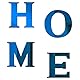 CREATCABIN 4Pcs Acrylspiegel Home Zeichen Buchstaben 3D Wandaufkleber Wandkunst Aufkleber Dekor Selbstklebend Abnehmbar Für Zuhause Küche Schlafzimmer Wohnzimmer Badezimmer Dekoration Blau