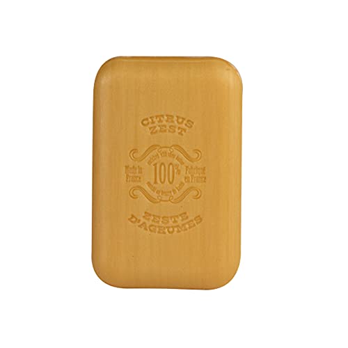 La Chatelaine Shea Butter Bar Soap| Natural and Organic |Triple Milled | Made in France | Unisex, Men, Women | Large (Citrus Zest)