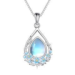 Moonstone Teardrop Necklace-March birth flower