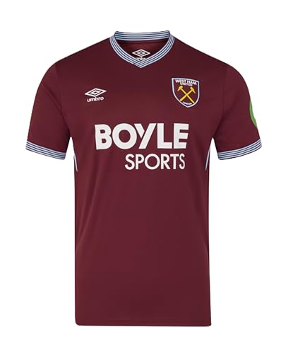 Umbro West Ham United FC Mens Home Short Sleeve Shirt New Claret S
