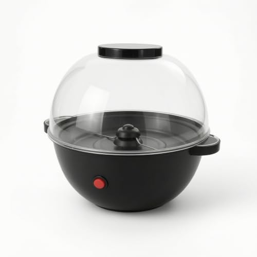Gralara Máquina Palomitas con Tapa Cúpula Palomiro Eléctrico Mesa Ligero Electrodoméstico para Familias, Negro