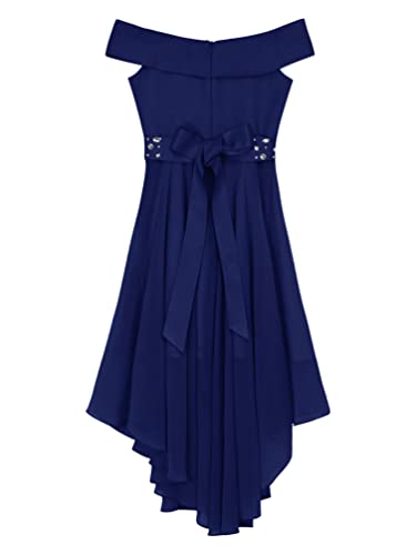 YiZYiF Girls' Off Shoulder Long Maxi Dresses with High Low Hem for Wedding Birthday Dance Pageant Party4