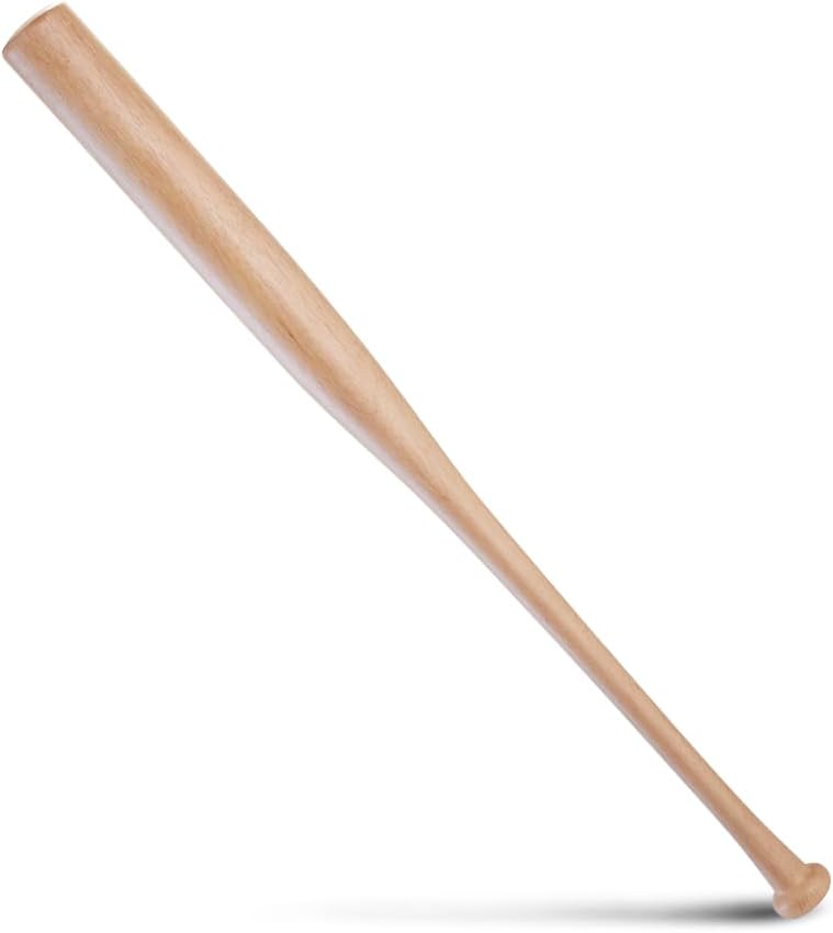Wood Baseball Training Bat - Durable and Sturdy Wooden Bat - Ideal for Softball Hitting Practise - Versatile Design Bat (28inch, Wood) Clear Wood 32 Inch