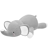 CSVBTRF Weighted Stuffed Animals, 4.2 lbs 23' Elephant Plush Hugging Pillow for Gift, Grey Elephant Stuffed Animals