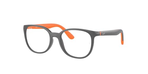 Ray-Ban RY1631 Unisex Kids Round Prescription Eyewear Frames, Dark Grey On Rubber Orange/Demo Lens, 45 mm - image 1