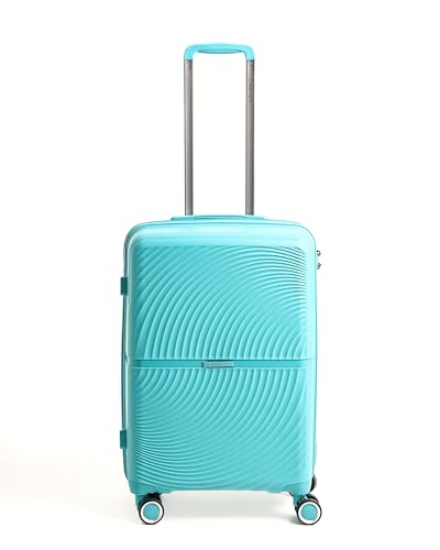 Image of Florence Trolley Bag Set of 2 | Medium 63 cm & Large 73 cm | Polypropylene Hard Luggage Suitcase | 360 Smooth Spinner Wheels | Combination Lock | Anti-Theft Zippers |Cyan