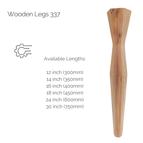 Image of Wooden Legs for Furniture 18 inch | Wooden Legs for Table, Sofa, Furniture | Wooden Leg - Sanded Finish (18 inch)