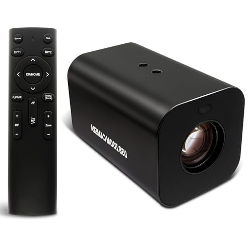 SVPRO 12X Zoom 4K Webcam USB Camera 1080P 60fps Streaming Camera with Remote, Autofocus & Manual Zoom, HDMI/USB, H.264/H.265, for PC/Mac, Video Conference, OBS, Live Streaming, Church, Education
