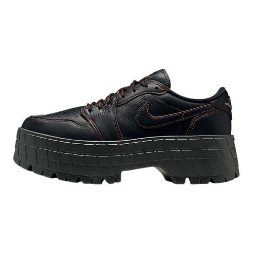 Air Jordan 1 Brooklyn Low Womens Shoes (Black-Black-Cacao Wow) Size 8.5