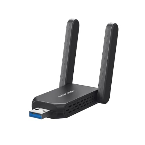 Mercusys MA72XH - Adaptador WiFi para PC, Wi-Fi 6 AX1800 de Doble Banda, 2 Antenas de Alto Rendimiento, USB 3.0, WPA3, MU-MIMO, Compatible con Windows 11/10